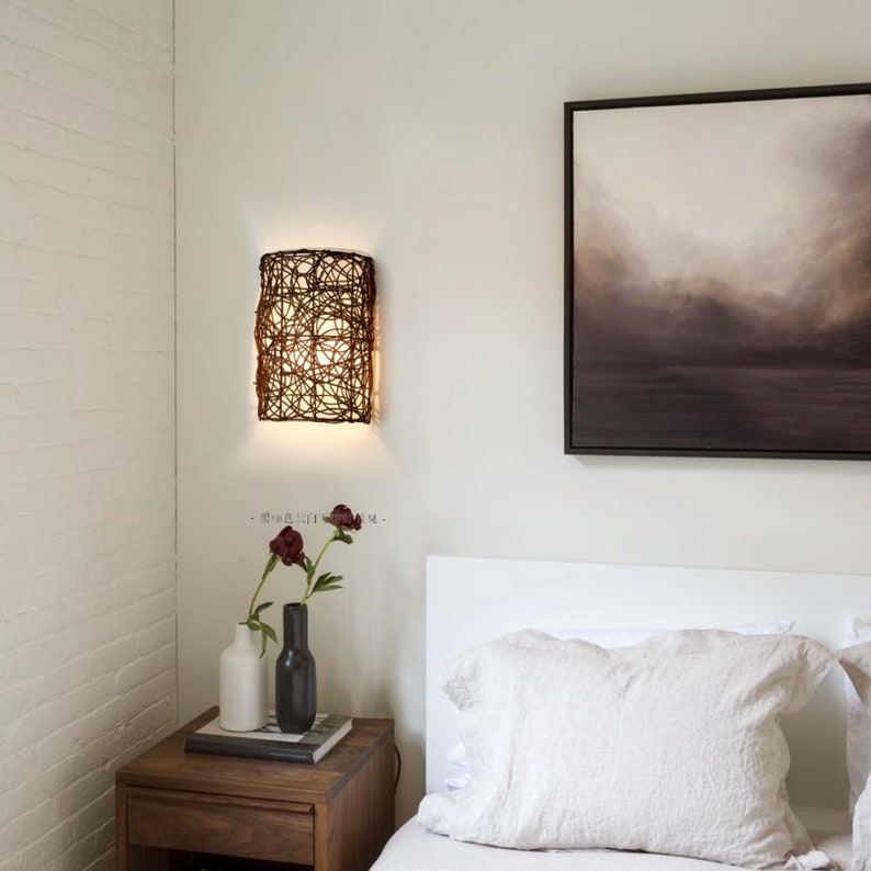 Rattan Boho Wall Sconce