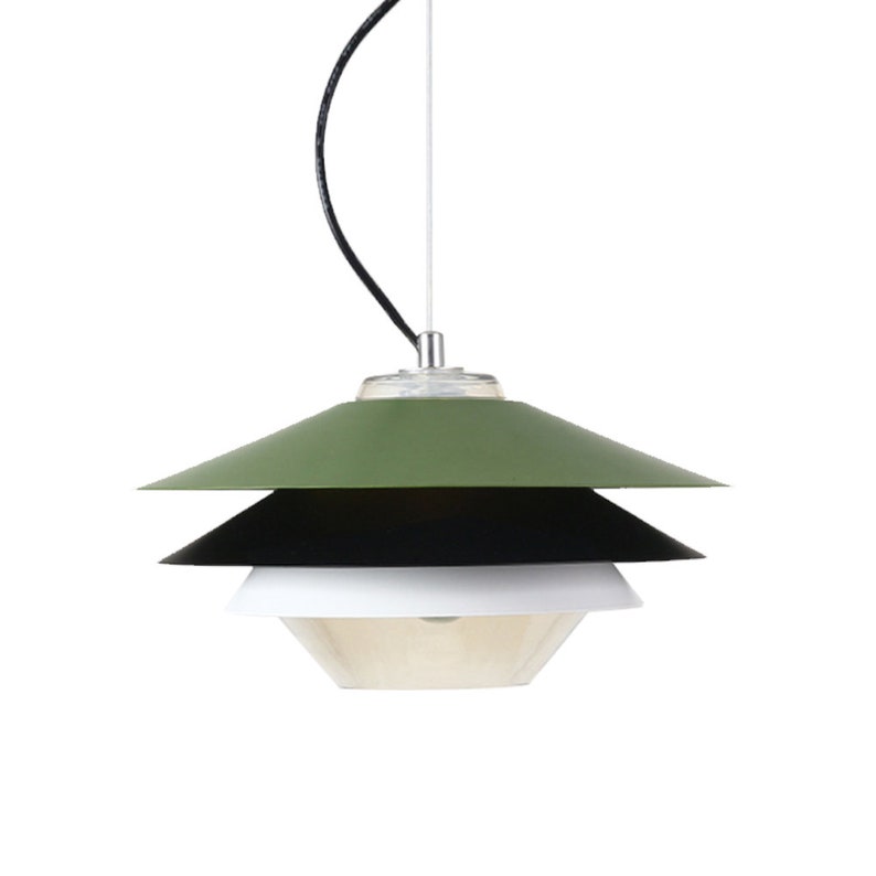 Green Three-Layer Metal Pendant Light