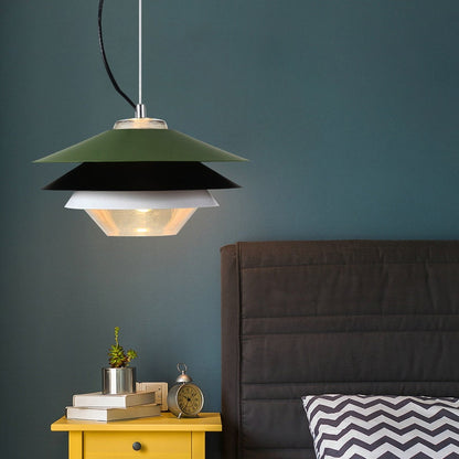 Green Three-Layer Metal Pendant Light