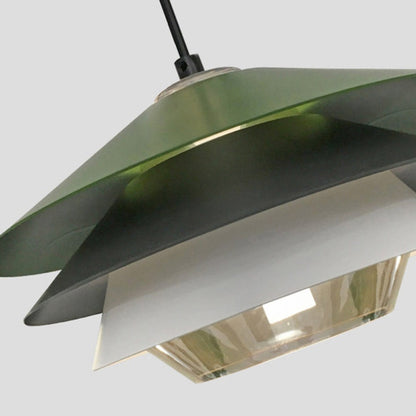Green Three-Layer Metal Pendant Light