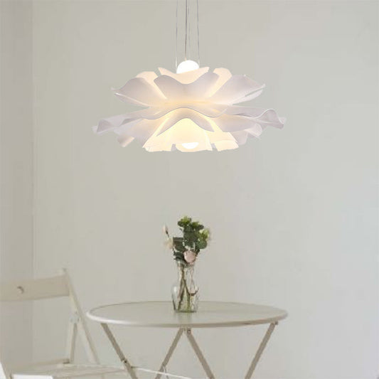 White Plastic Ceiling Light Metal Nordic pendant light Flower Chandelier Lighting-[Modern pendant lighting for bedroom and living space]-Demolights UK