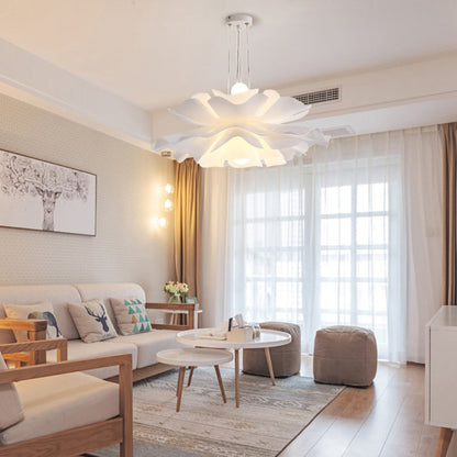 White Flower Petal Pendant Light, 60cm