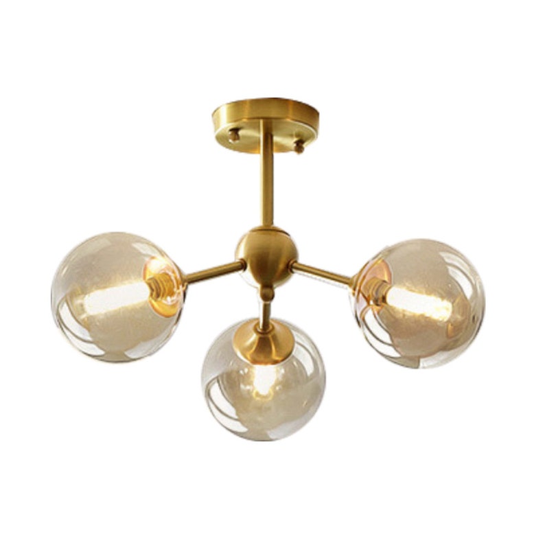 Brass Sputnik Glass Globe Flush Mount