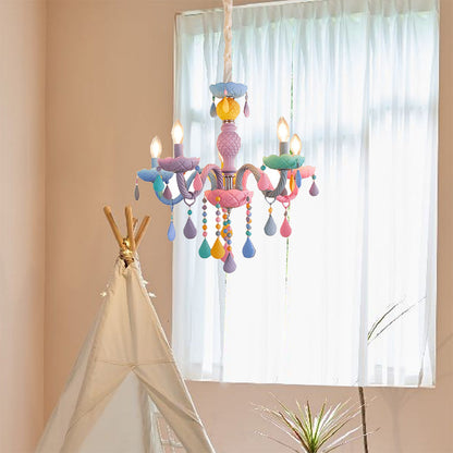 Macaron Crystal Candle Chandelier