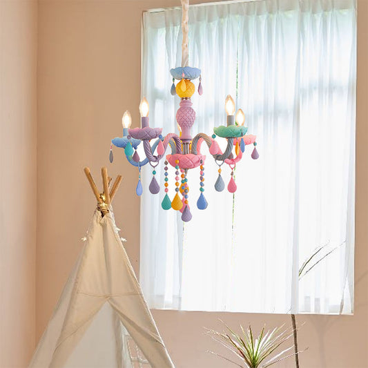 Macaron Crystal Candle Chandelier
