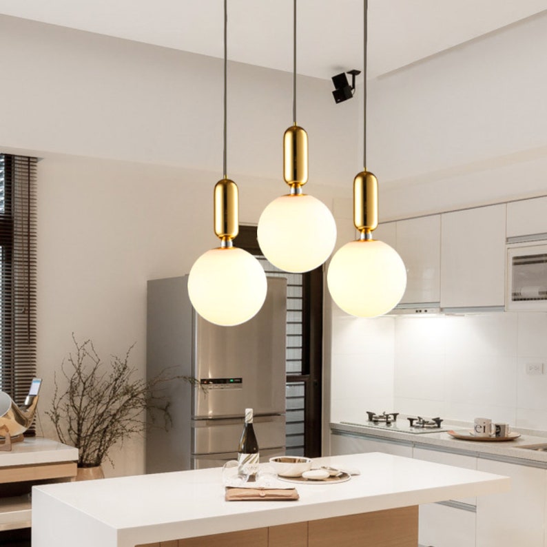 Modern Brass Cone Kitchen Pendant