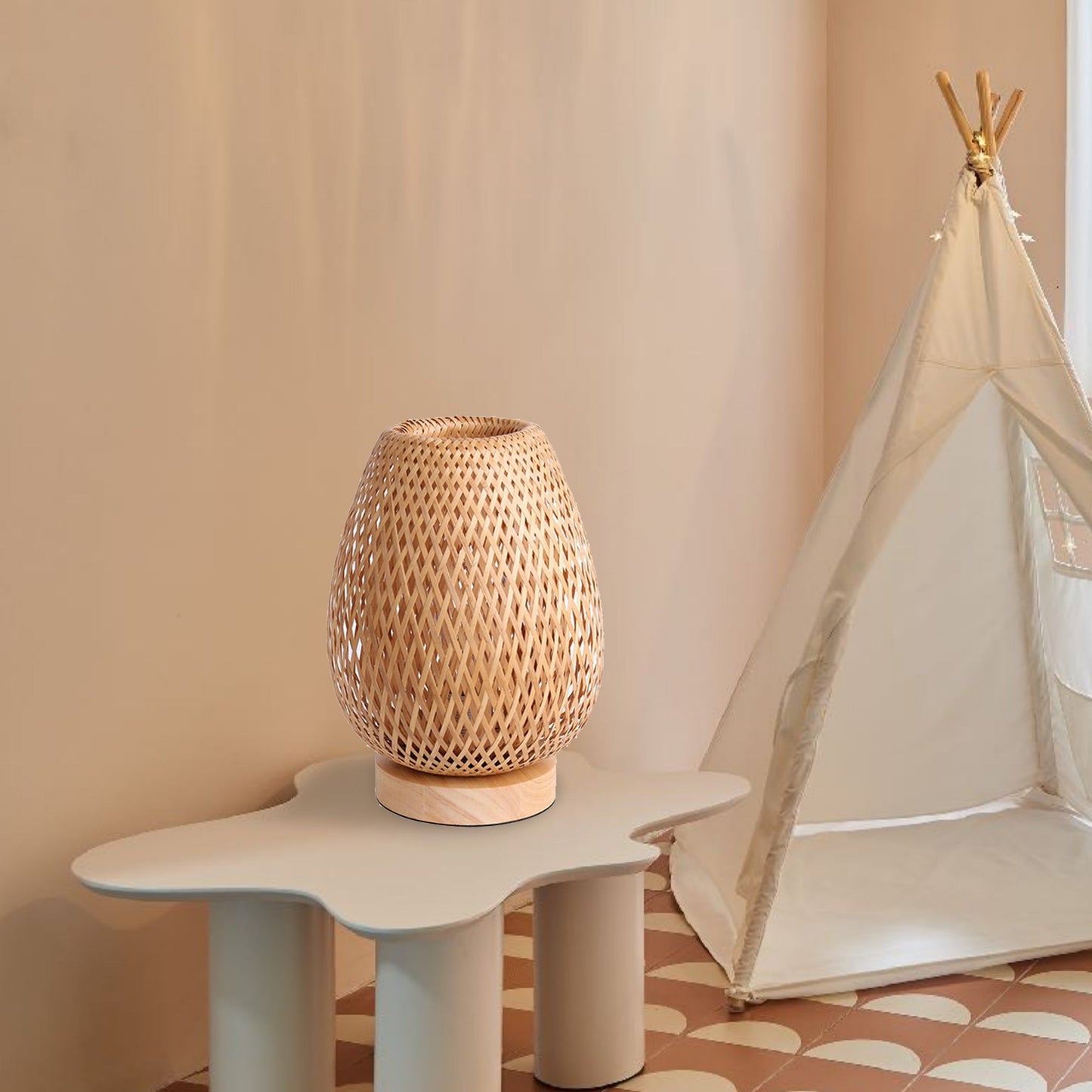 Bamboo Weaving Bedside Night Lamp