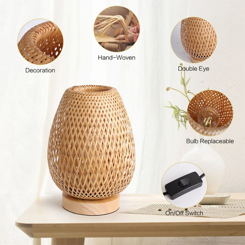 Bamboo Weaving Bedside Night Lamp