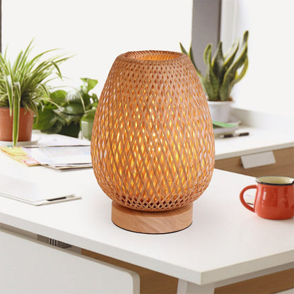 Bamboo Weaving Bedside Night Lamp