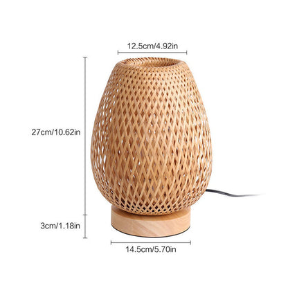 Bamboo Weaving Bedside Night Lamp