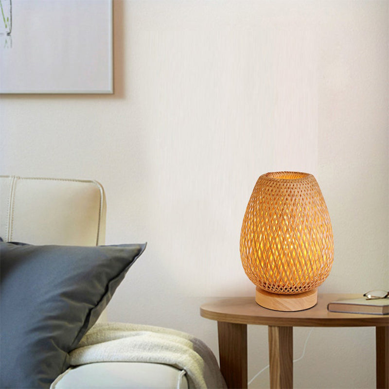 Bamboo Weaving Bedside Night Lamp