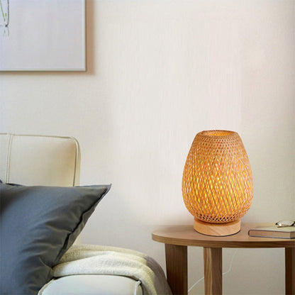 Bamboo Weaving Bedside Night Lamp