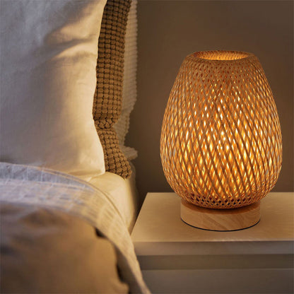 Bamboo Weaving Bedside Night Lamp
