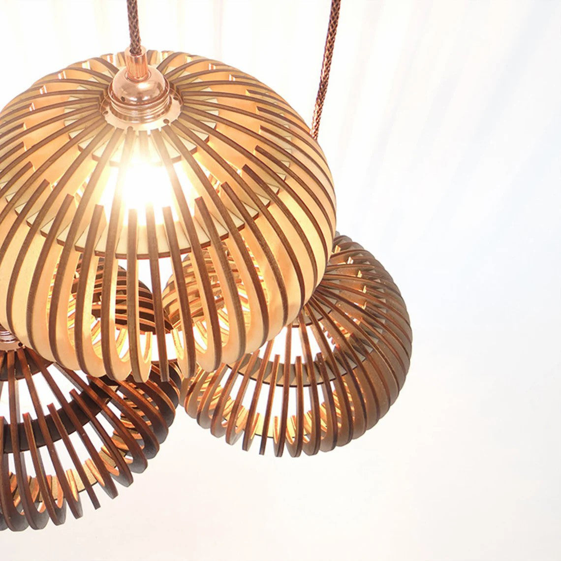 Wood Globe Pendant Light, 60cm