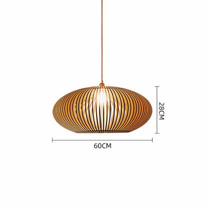 Wood Globe Pendant Light, 60cm