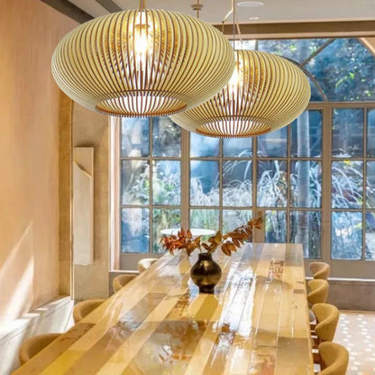 Wood Globe Pendant Light, 60cm