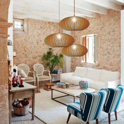 Wood Globe Pendant Light, 60cm