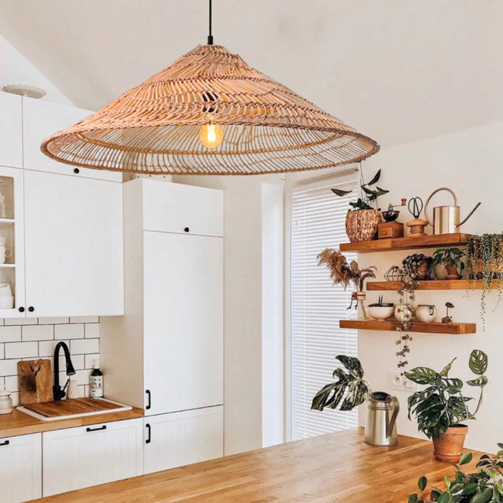 Rustic Umbrella Wicker Lampshade