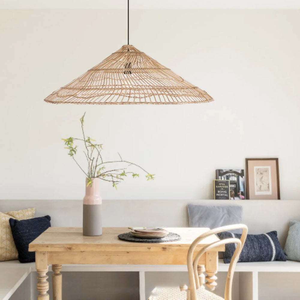 Rustic Umbrella Wicker Lampshade