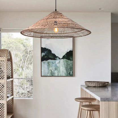 Rustic Umbrella Wicker Lampshade