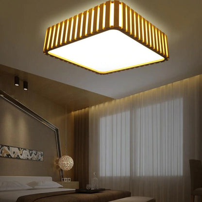 Square Wood LED Ceiling Light