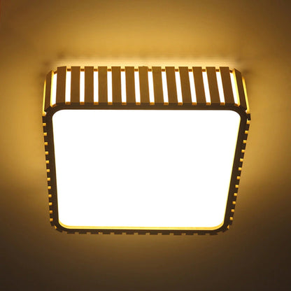 Square Wood LED Ceiling Light