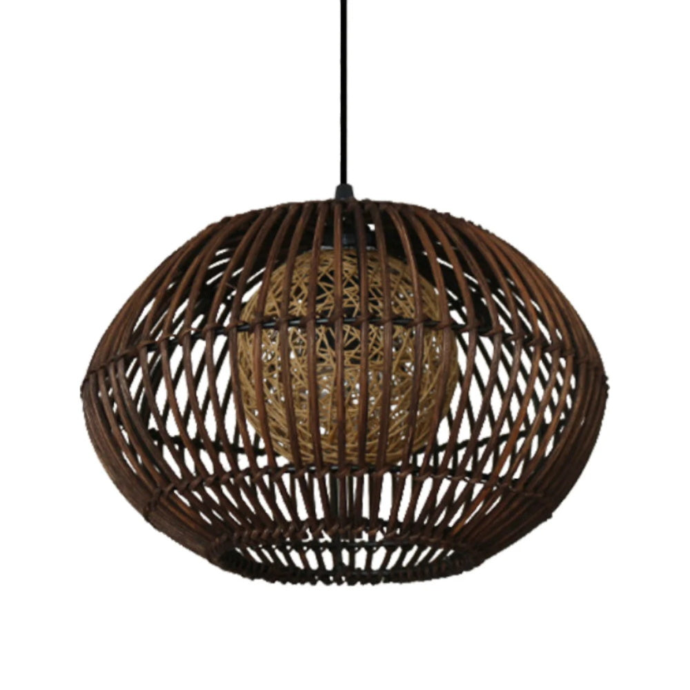 Handcraft Wide Rattan Pendant Lamp