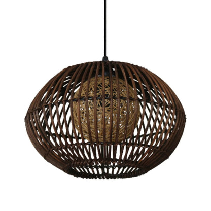 Handcraft Wide Rattan Pendant Lamp