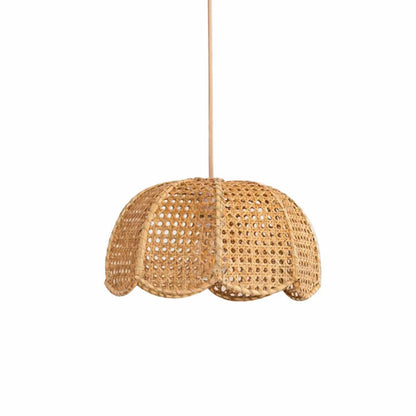 Rattan Scalloped Wavy Umbrella Dome