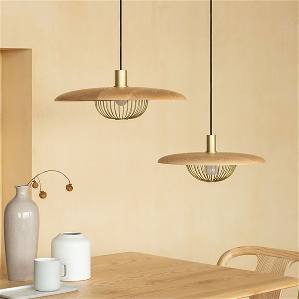 Mid-Century Wooden Ceiling Light, 45cm