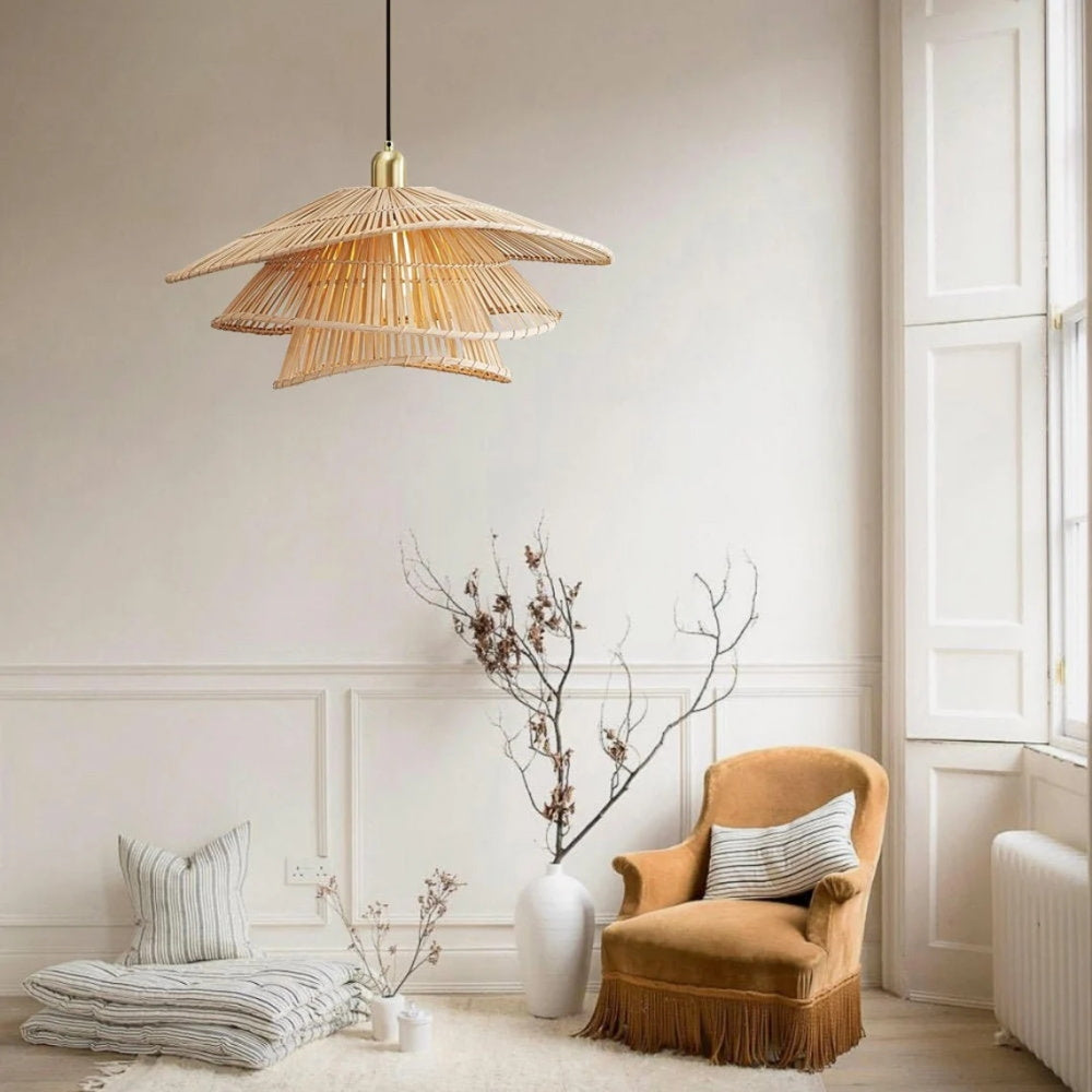 Bamboo Cloak Wicker Pendant Light