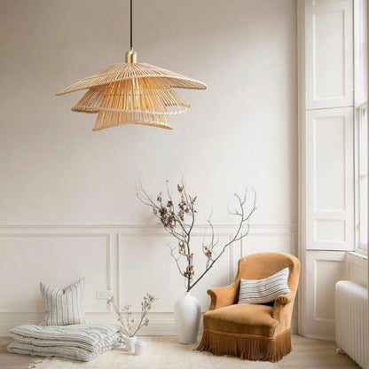 Bamboo Cloak Wicker Pendant Light