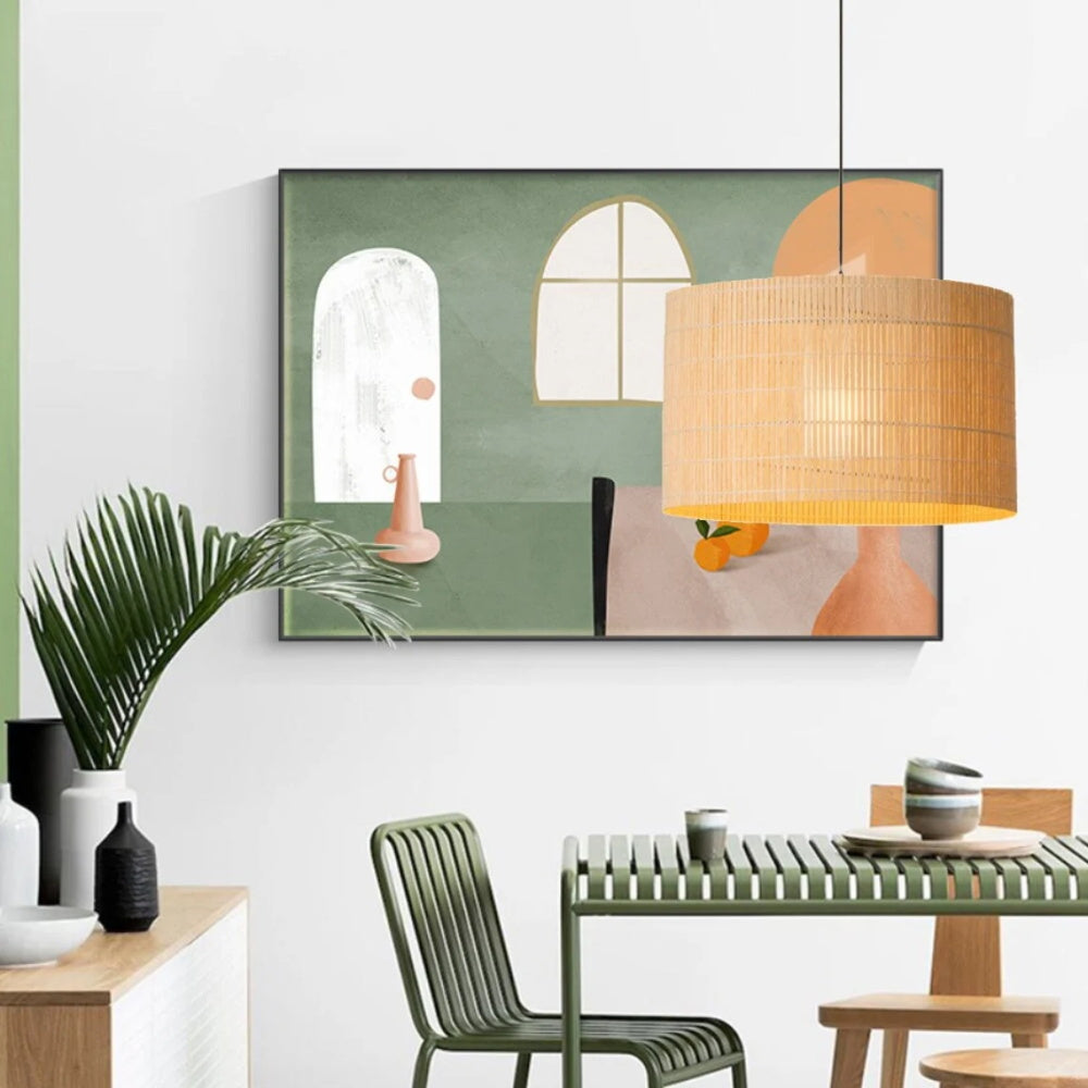 Japanese Style Pendant Light Bamboo Lantern Pendant Lamp-[Modern pendant lighting for bedroom and living space]-Demolights UK