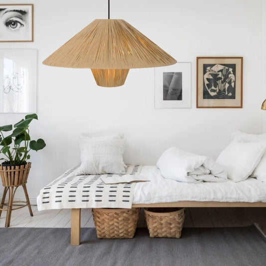 Fabric Pendant Light Minimalist Fabric Chandelier-[Modern pendant lighting for bedroom and living space]-Demolights UK