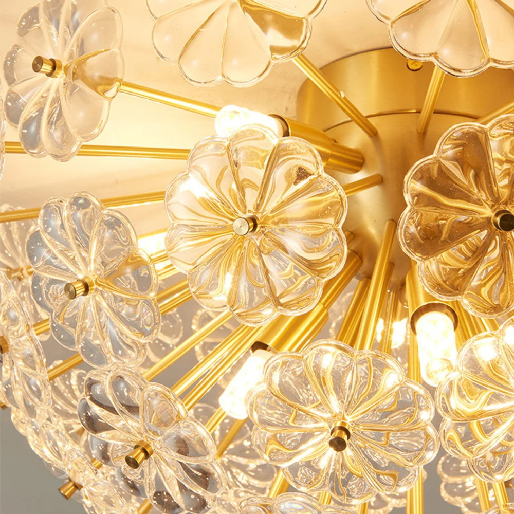 Crystal Flower Starburst Flush Mount