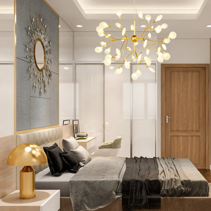 Modern Semi Flush Mount Pendant Light Luxurious Mid Century Firefly Ceiling Lamp-[Modern pendant lighting for bedroom and living space]-Demolights UK