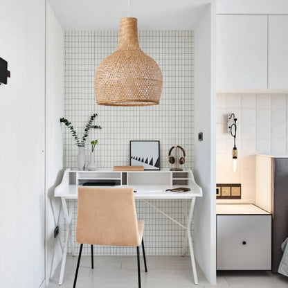 Coastal Pendant Lighting Bamboo Woven Hanging Lamp-[Modern pendant lighting for bedroom and living space]-Demolights UK