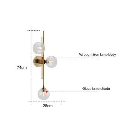 Glass Globe 3-Light Wall Sconce