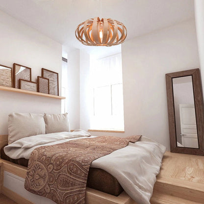 Bamboo Wicker Pumpkin Pendant Light