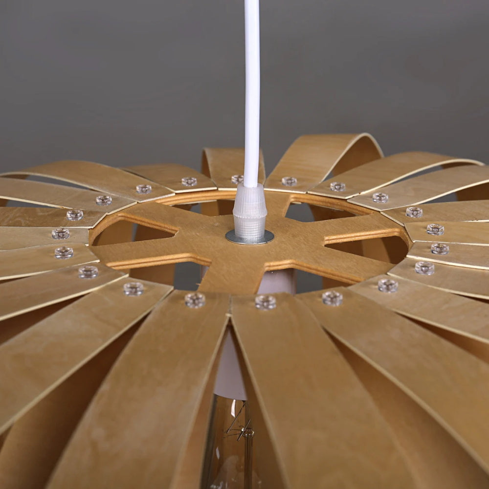 Bamboo Wicker Pumpkin Pendant Light