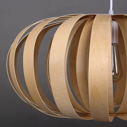 Bamboo Wicker Pumpkin Pendant Light