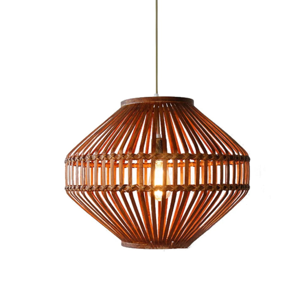 Braided Bamboo Lantern Chandelier