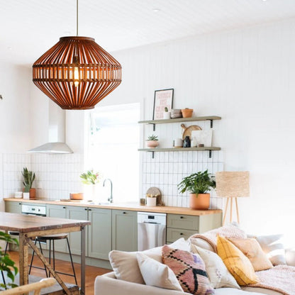 Braided Bamboo Lantern Chandelier