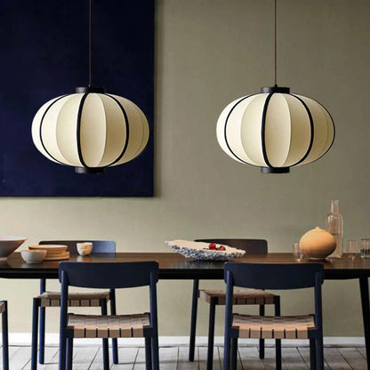 White Fabric Lantern Pendant Shade