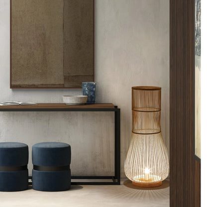 Bamboo Fish Trap Floor Lamp