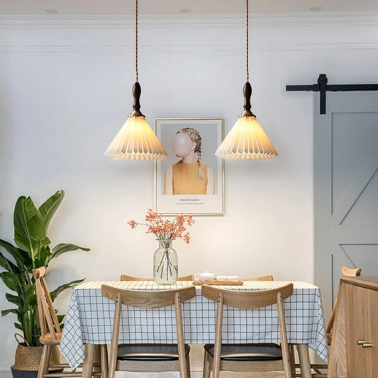 Nordic Retro Cone Dining Room Pendant Light-[Modern pendant lighting for bedroom and living space]-Demolights UK