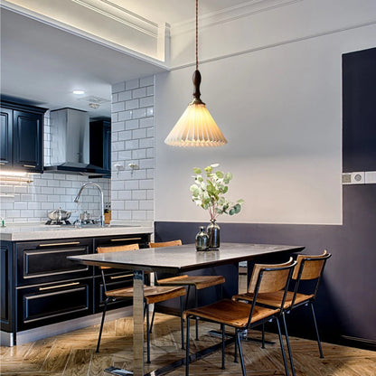 Retro Cone Fabric Pendant Light