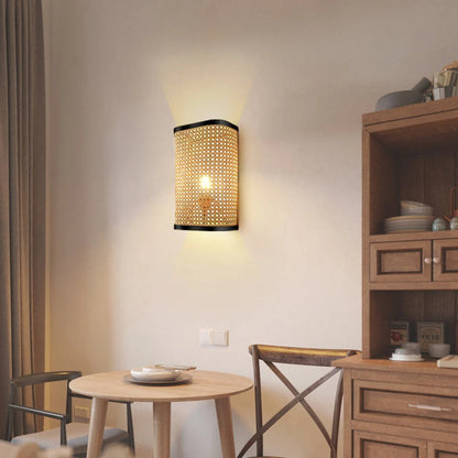 Rectangular Bamboo Wall Sconce