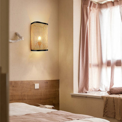 Rectangular Bamboo Wall Sconce