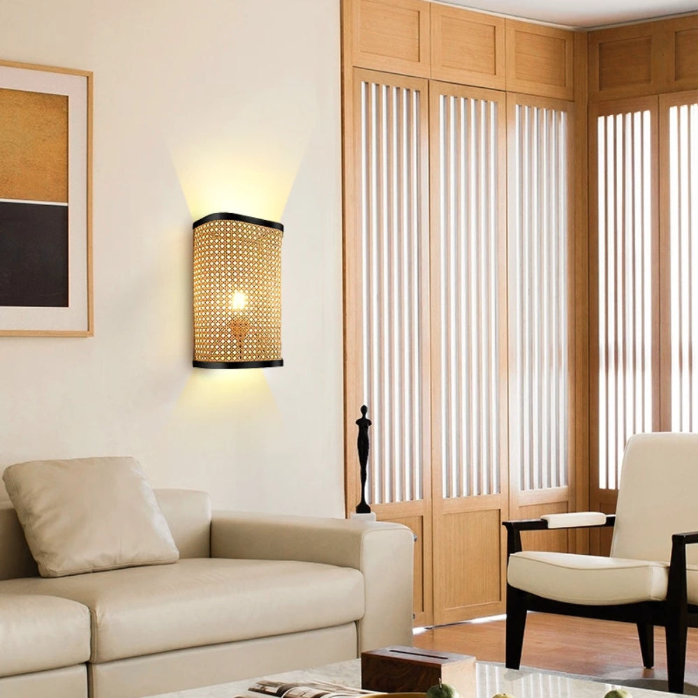Rectangular Bamboo Wall Sconce